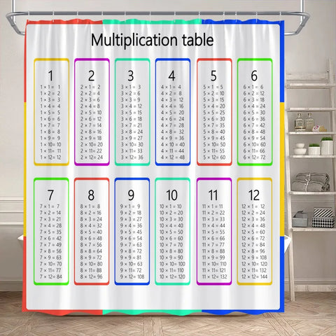 Periodic Table Shower Curtain Modern Fun Chemistry Elements For Students Home Decor Polyester Fabric Bathroom Curtain With Hooks