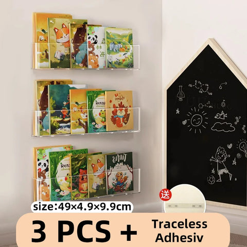 Acrylic Picture Book Display Stand Bookshelf Children's Wall Behind the Door Reading Magazine Storage Wall Hanging Bookshelf