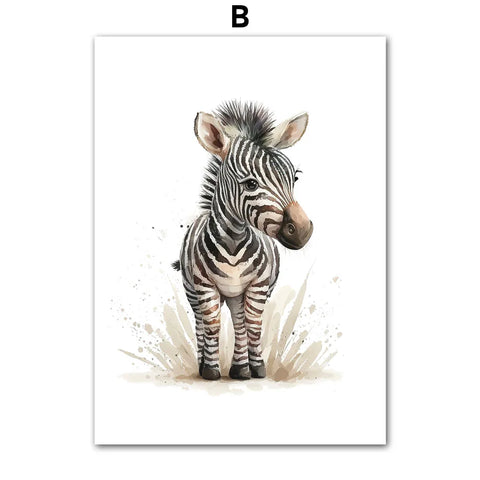 Elephant Lion Giraffe Tiger Zebra Nursery Wall Art Canvas Painting Aninmal Posters And Prints Wall Pictures Baby Kids Room Decor