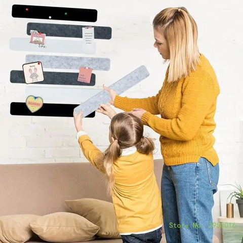 8x Self-Adhesive Bulletin Board Bar Strips Felt Pin Board Bar Strips with 30 Pushpins for Pastes Notes Photos Schedules