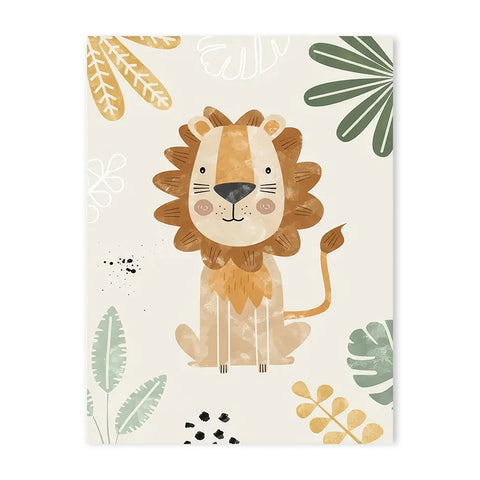 Baby Name Customized Poster Jungle Animals Lion Zebra Elephant Canvas Painting Kis Bedroom Wall Art Print Pictures Nursery Decor