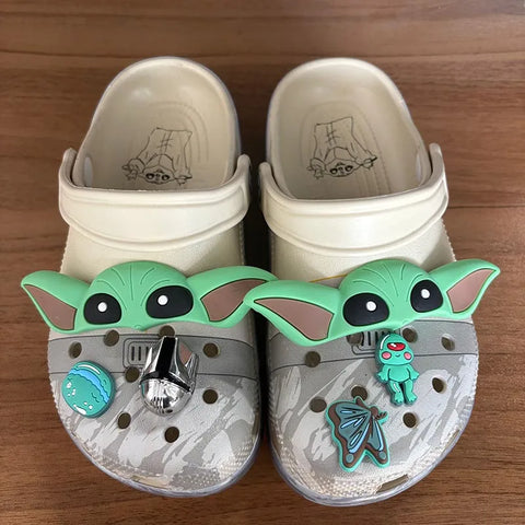 In Stock Miniso Yoda Baby Hole Sandals Slippers Sandals Kawaii Eva Anime Home Beach Shoes Summer Slippers For Adult Kids Gift
