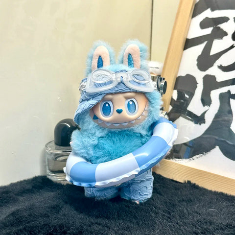 Cute Labubu 3.0 Summer Beach Series Shirts & Glasses & Hats Doll Shirt Sea Beach Style