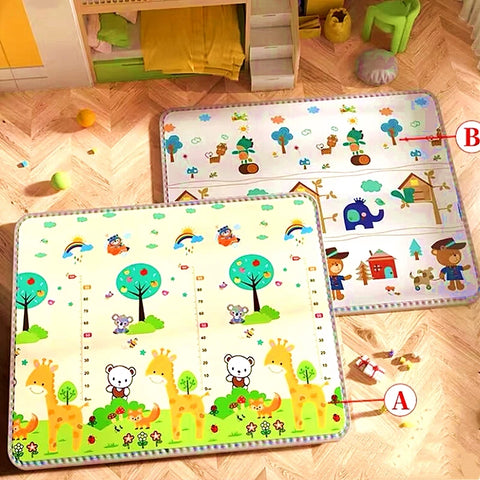 200cm*180cm Thick Baby Crawling Play Mats Cartoon Lion Giraffe Folding Mat Carpet Play Mat for Children's Safety Mat Rug Playmat