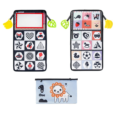 Baby Cloth Book with Distorting Mirror Soft Cartoon Parent-child Interactive Early Educational Montessori Toy for Children