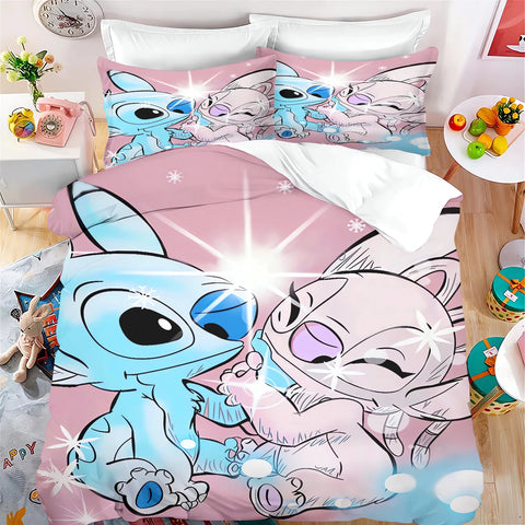 Stitch Quilt Cover Cartoon Anime Duvet Printed comforter 100% Polyester Bedding Twin Size children Gift Various Sizes