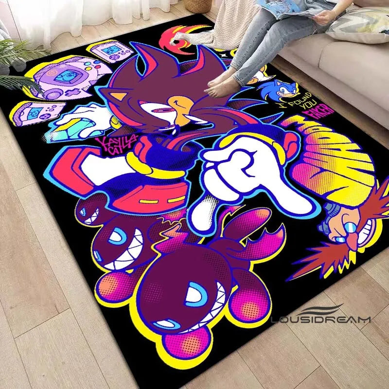 Anime Characters S-Sonic Carpet for Living Room Home Sofa Decoration,Children Game Large Decor Floor Mat Yoga Mat Large Carpet