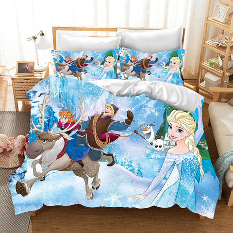 Frozen  3D Children'S Bedding Set Duvet Cover Set kingTwin Size Bedding Sets Universal, Suitable For Children And Adults