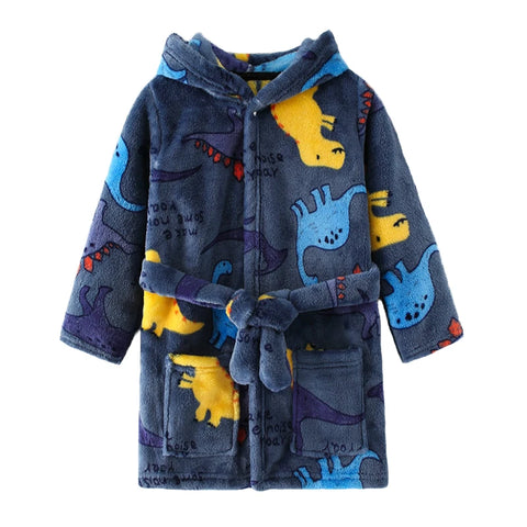 Soft Girl Sleepwear Robe Autumn Winter Children Flannel Bathrobe for girls Boys Pajamas Comfort Kids Cartoon Homewear 2-8 Year