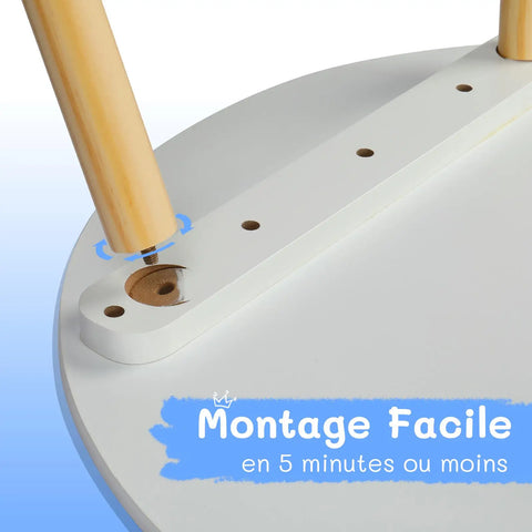 3-Piece Kids Wooden Round Table & Chair Set - Perfect for Toddlers' Arts, Crafts, Reading & Snacks, White