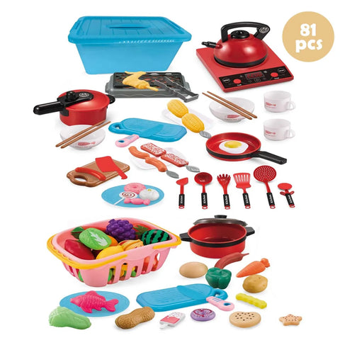 Children's simulated high-simulation details cooking toys, home school use chef pretend play set suitable for 3 4 5 years old bo