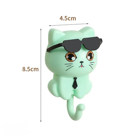 1pcs Kitten Hooks Cartoon Cats Gravities Induction Decorative Hooks Storage Racks for Keys Umbrellas Towels Adhesive Hooks