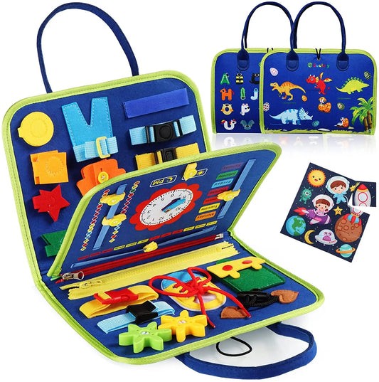 Montessori Busy Board – Sensory Learning Toy for Toddlers & Motor Skills Development