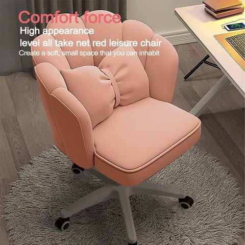 Office Chair Cute Petal Desk Chair, Modern Fabric Home Butterfly Chairs Height Adjustable Chair Makeup Chairs Computer Chairs