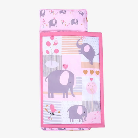 Toddler Nap Mat with Removable Pillow Soft Napping Mats Extra Large Rolled Slumber Bags for Girls Preschool, Daycare