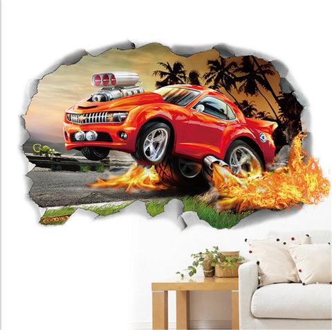 3D Cartoon Cars 2 Wall Stickers For Kid's Room Kindergarten Bedroom Living Room Wall Decoration  Lightning McQueen Stickers