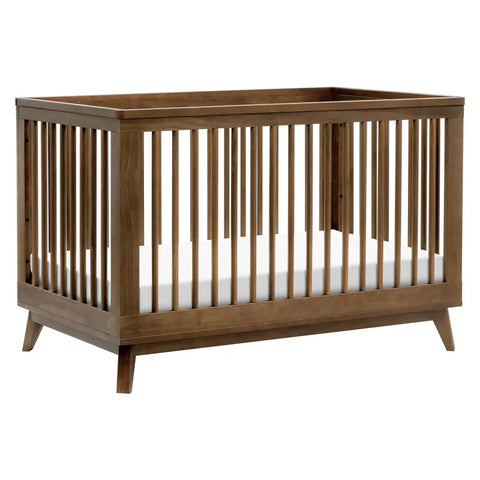 Scoot 3-in-1 Convertible Crib with Toddler Bed Conversion Kit in Natural Walnut, Greenguard Gold Certified