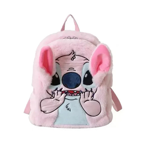 Disney Stitch Plush New Cartoon Backpack Fashion 3d Mini Women's Backpack Large Capacity Cute Children's Schoolbag High Quality