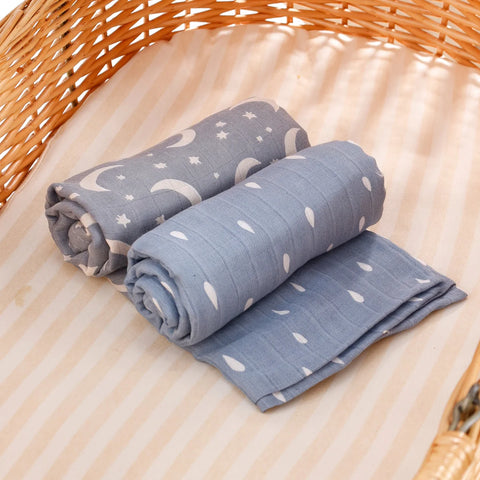 Kangobaby 2Pieces/Set 70% Bamboo+30% Soft Cotton Baby Swaddle Wraps Cotton Baby Muslin Blankets Newborn 100% Bamboo Muslin Quilt