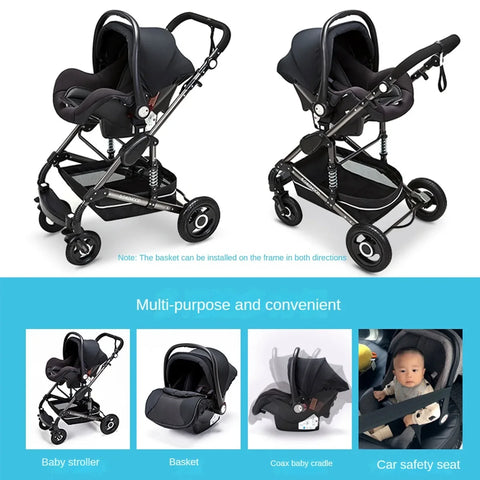 baby stroller 3 in 1 with car seat,Luxury Multifunctional  BABY carriage,pink Folding baby stroller,High Landscape newborn car