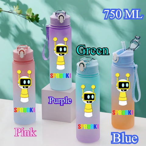 750ML Gradient Color Bottle Sprunki Sprunki Incredibox Sprunki Game Cartoon Drinking Water Cup Kids Birthday Christmas Gift