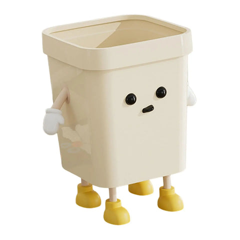 Creative Trash Can Lightweight Cartoon Sturdy Household Compost Bucket Cute Garbage Bin for Study Home Office Kitchen Bedroom