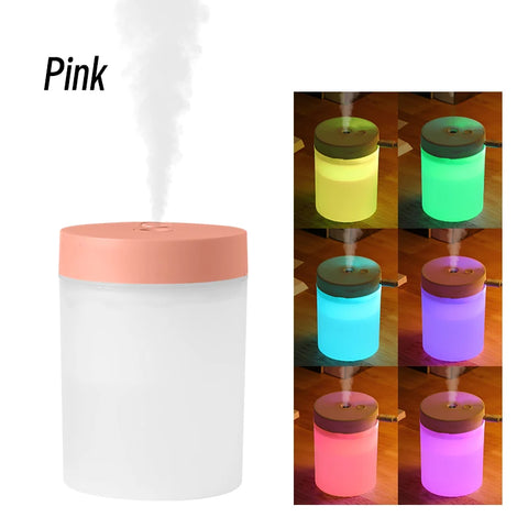 Silent Mini Humidifier 200ml USB Air Humidifier Car Mist Diffuser Water Sprayer with Color LED Night Light for Office Bedroom