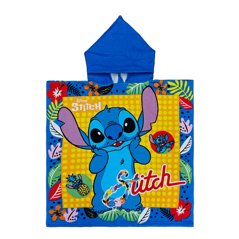Baby Stitch Bath Towel Children Hooded Cape Cloak Boy Girl Cartoon Swimming Beach Towel Toddler Robes Lilo & Stitch Bathrobes