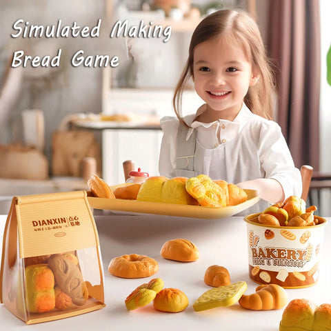 Children Pretend Play Kitchen Toys Sets Simulation Dessert Bread Food Cooking Games Play House Party Activities Games Girl Toys