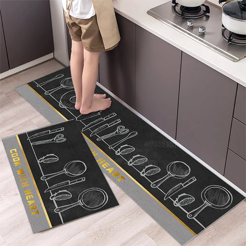 Non-slip Kitchen Mat Long Rugs Crystal Velvet Carpet for Living Room Absorbent Foot Mats Bedroom Doormat Alfombra Small Rugs