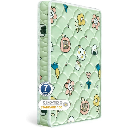 2024Premium Foam 4" Mini Crib Mattress 38" X 24" Thickened Design 3D Wrapped Edge - Comfortable and Firm, Soft Microfiber Fabric