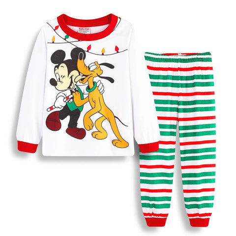 New Spring Autumn Children's Clothing Sets Mickey Cartoon Minnie girl boy Pajamas Kids Set Boys Sleepwear Baby Girls Pyjamas