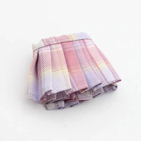 Mini Doll Clothes Outfit Accessories For 15-17cm Labubu V1 V2 V3Labubu Uniform Set Outfit Skirt and Sweater Sunglasses Clothing