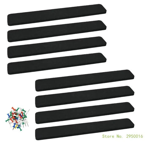 8x Self-Adhesive Bulletin Board Bar Strips Felt Pin Board Bar Strips with 30 Pushpins for Pastes Notes Photos Schedules