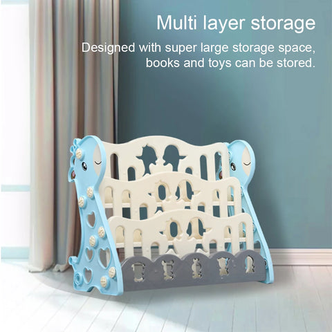 Children Furniture Cartoon Bookshelf Storage Racks Bookcase Smooth Plastic Toys Lovely Book Shelf Large Capacity