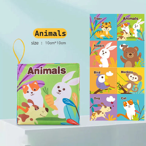 Visual Stimulus Cloth Book Montessori Early Educational Toys Kids Cartoon Toddlers Activity Fabric Books For Babies Gift