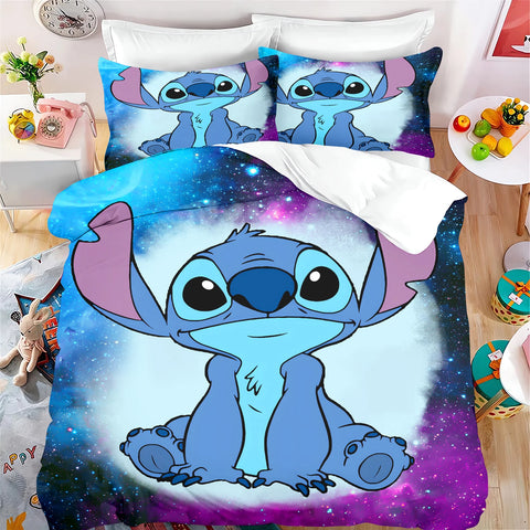 Stitch Quilt Cover Cartoon Anime Duvet Printed comforter 100% Polyester Bedding Twin Size children Gift Various Sizes