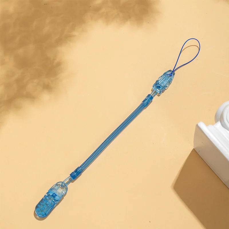 Spring Pacifier Chain For Universal Pacifier To Prevent Falling Anti Drop With Plastic Clip For Clothes Soother Chains
