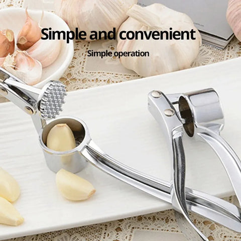 1pc Silvery Stainless Steel Garlic Masher Kitchen Vegetable Cooking Extruder Manual Ginger Grinder And Tool Kitchen Accessories