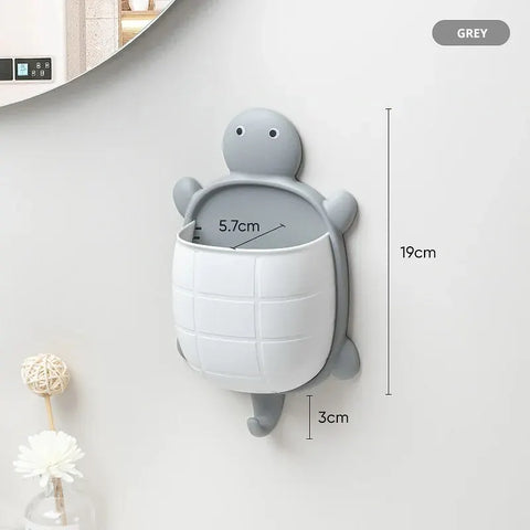 1pc Cute Turtle Design Storage Rack Toothbrush Holder Creative Cartoon Bathroom Storage Organizer Toothbrush Storage Rack