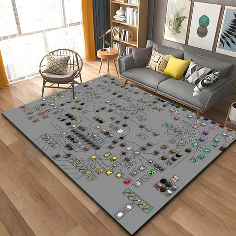MINISO Game Minecraft Living Room Carpet Cartoon Game Bedroom Bedside Non Slip Floor Mat Home Balcony Mats Kid's Play Rug