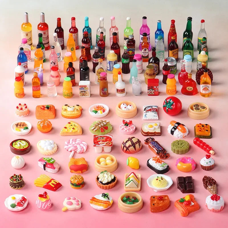 Cute New1:6 Miniature Dollhouse Supermarket Food Snacks Mini Cake Wine Drink for Blyth BJD Doll Kitchen Accessories