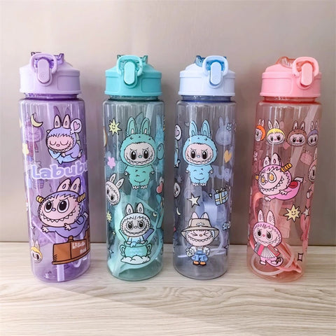cartoon Water Cup High Aesthetic Tea Cup Design Sense Straw Cups with Women's Cartoon Pattern Outdoors Water Cup Kid Gifts Toys
