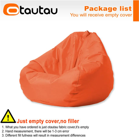 OTAUTAU Outdoor Waterproof Bean Bag Cover No Filler Garden Beach Swimming Pool Floating Beanbag Pouf Chair Oxford Kids Adults