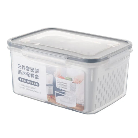 Fruit Storage Containers for Fridge with Removable Colander, Airtight Food Storage Container, Dishwasher Safe Produce Saver