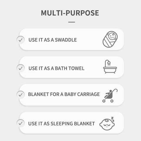 Happyflute 120*110cm Soft Muslin Bamboo Cotton Baby Wrap Animal Pattern Travel Newborn Multi-function Swaddle Sleeping Blanket