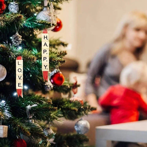 100Pcs Wooden Scrabble Letter Alphabet Craft Wooden Decoration for Home Wedding Party DIY Ornaments Digital Puzzle Kids Toy