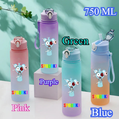 750ML Gradient Color Bottle Sprunki Sprunki Incredibox Sprunki Game Cartoon Drinking Water Cup Kids Birthday Christmas Gift
