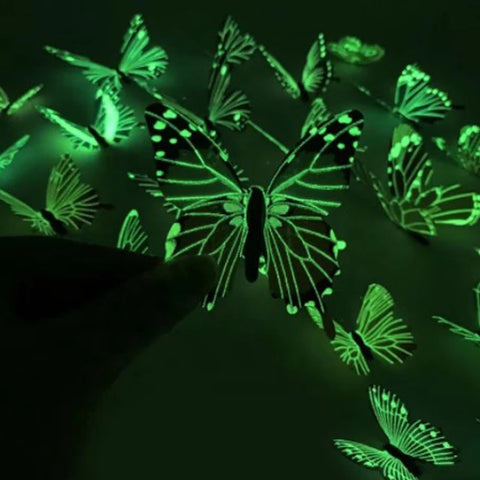 12 Pcs 3D Luminous Butterfly Creative Wall Stickers DIY Wall Stickers Modern Wall Art Home Decoration DIY Gifts