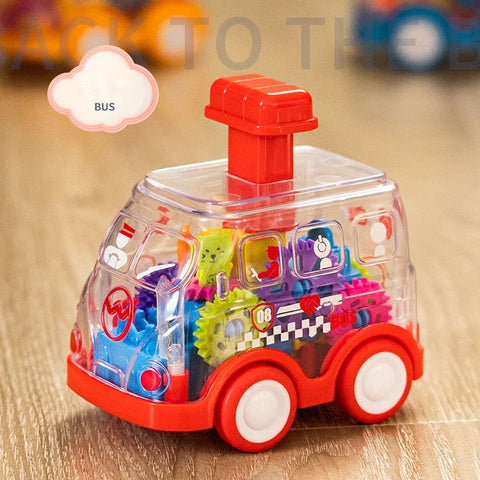 Baby Toy Press and Go Gear Car Toy for Toddlers 1 2 3 Years Old Light Up Toy Inertial Car Birthday Gifts for Kids Boys and Girls